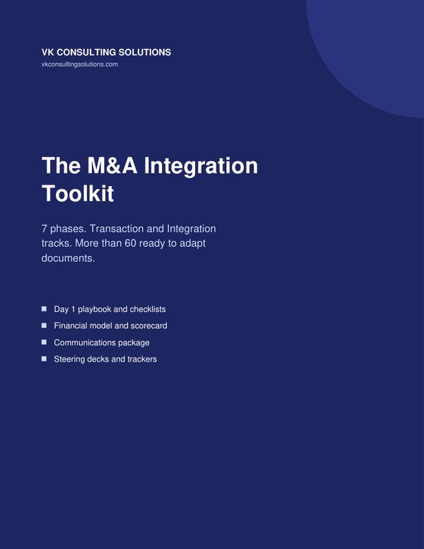 The M&A Integration Toolkit cover